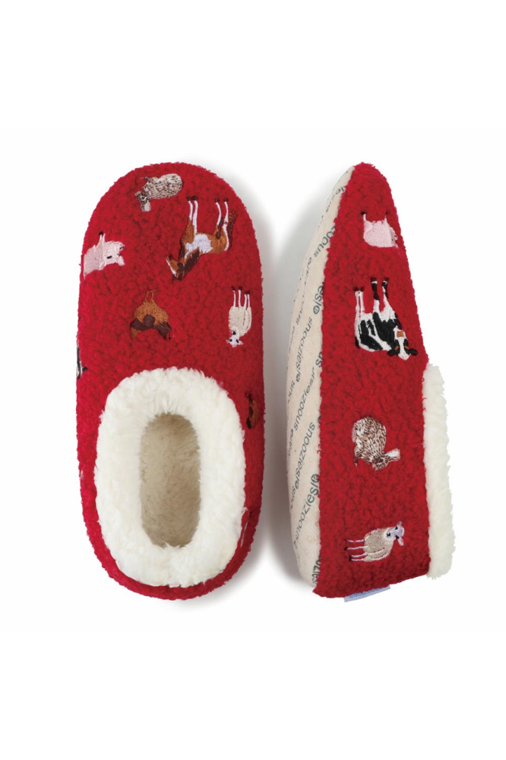 Snoozies Mini Embroidered Farm Animals Slippers