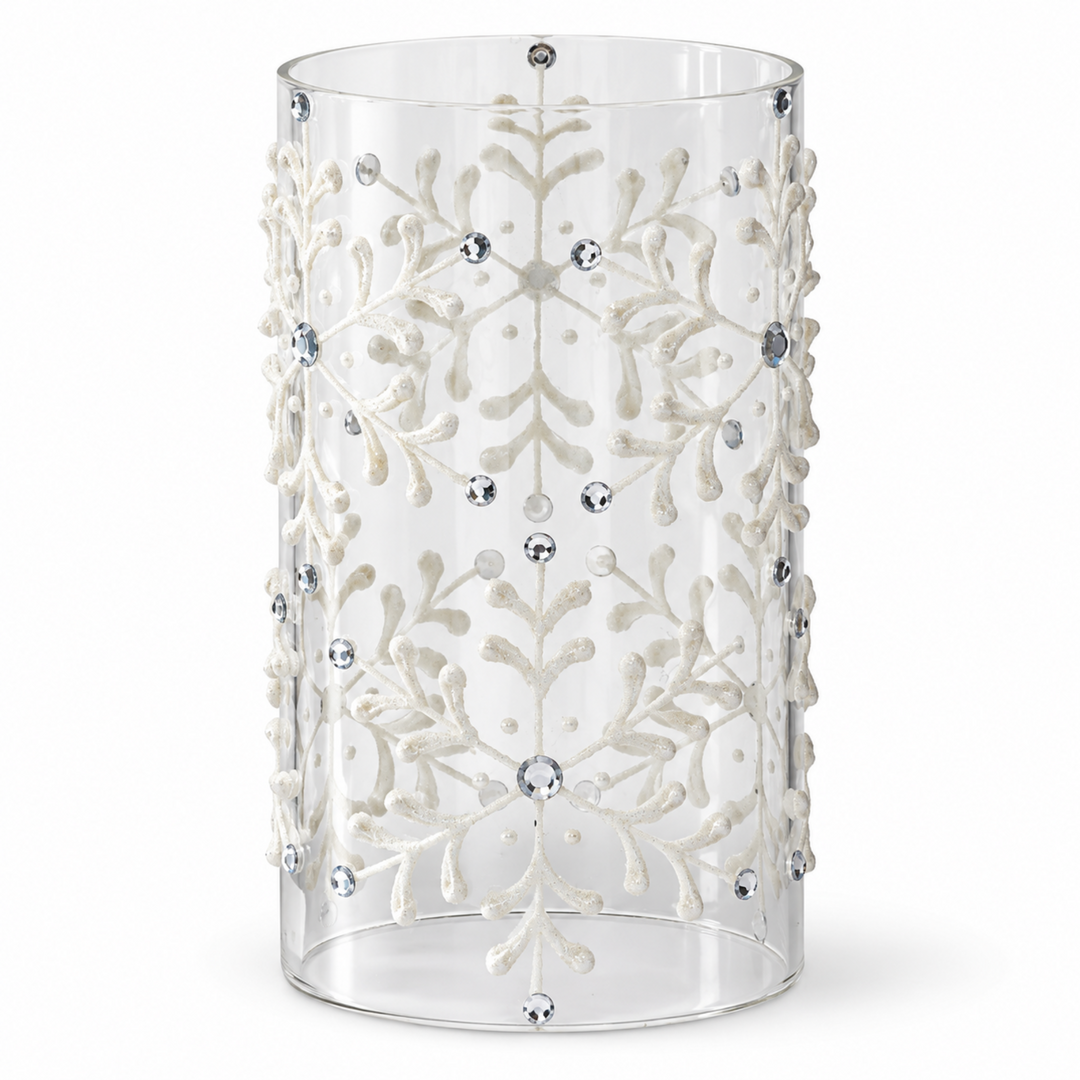 Glitter Snowflake Candle Slip Cover