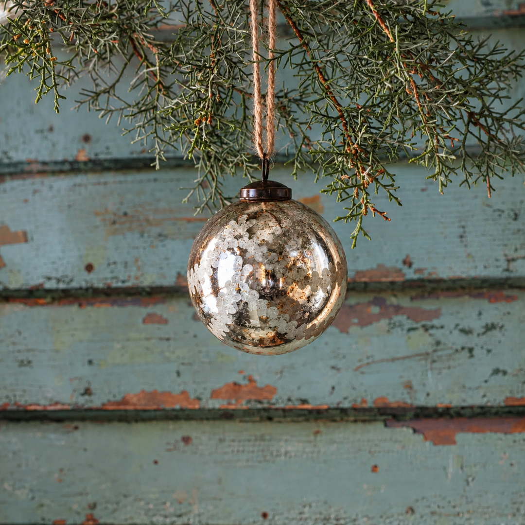 Notre Dame Antiqued Glass Ball Ornament