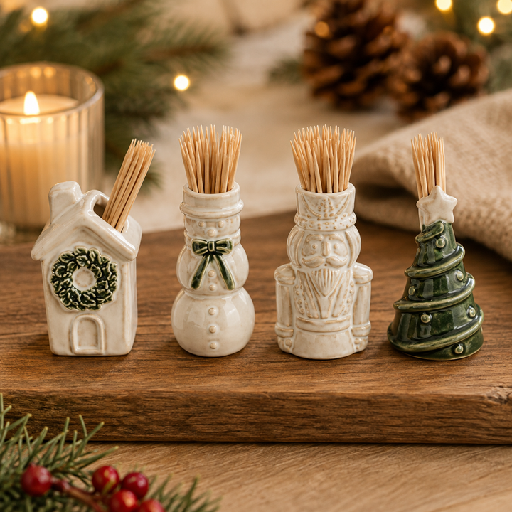 Holiday Toothpick Caddy Set