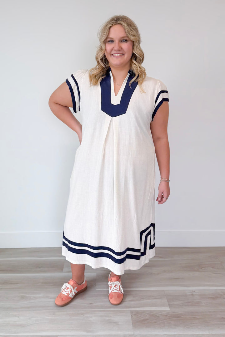 Contrast Midi Dress