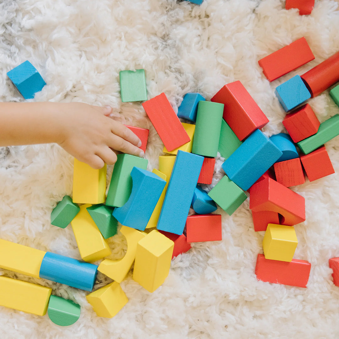 100 Classic Wooden Building Blocks