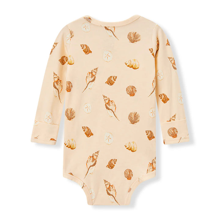 Seashells Crossover Long Sleeve Onesie