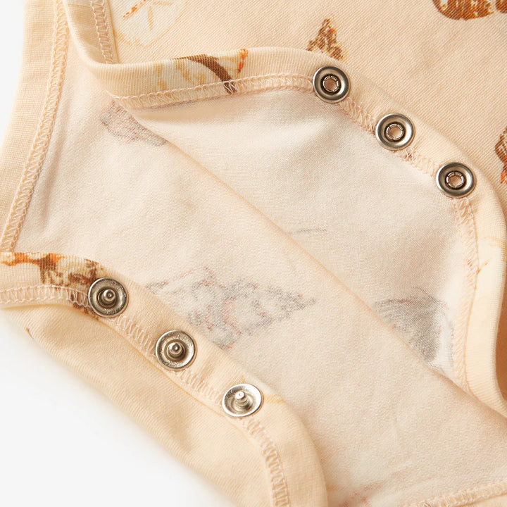 Seashells Crossover Long Sleeve Onesie