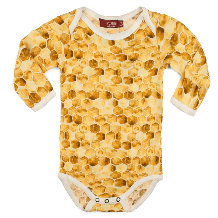 Honeycomb Bamboo Long Sleeve Onesie