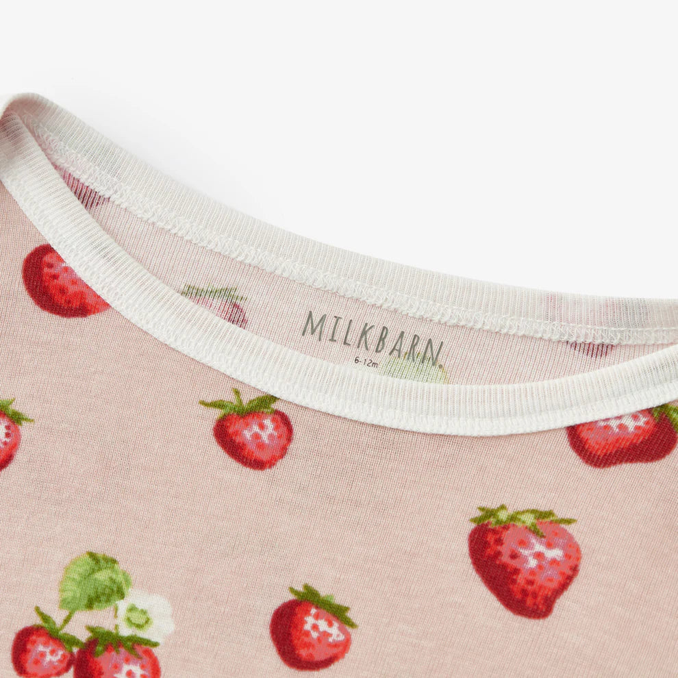 Milkbarn Strawberry Long Sleeve Onesie