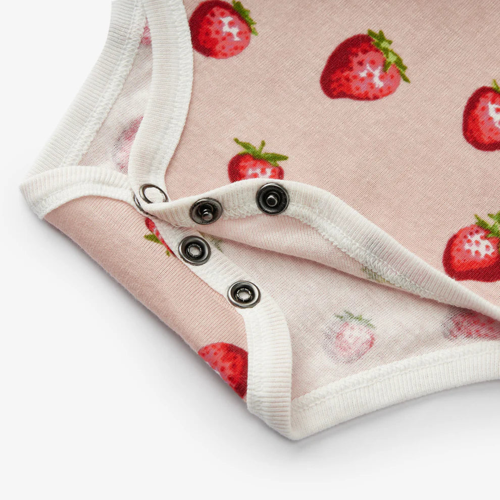 Milkbarn Strawberry Long Sleeve Onesie