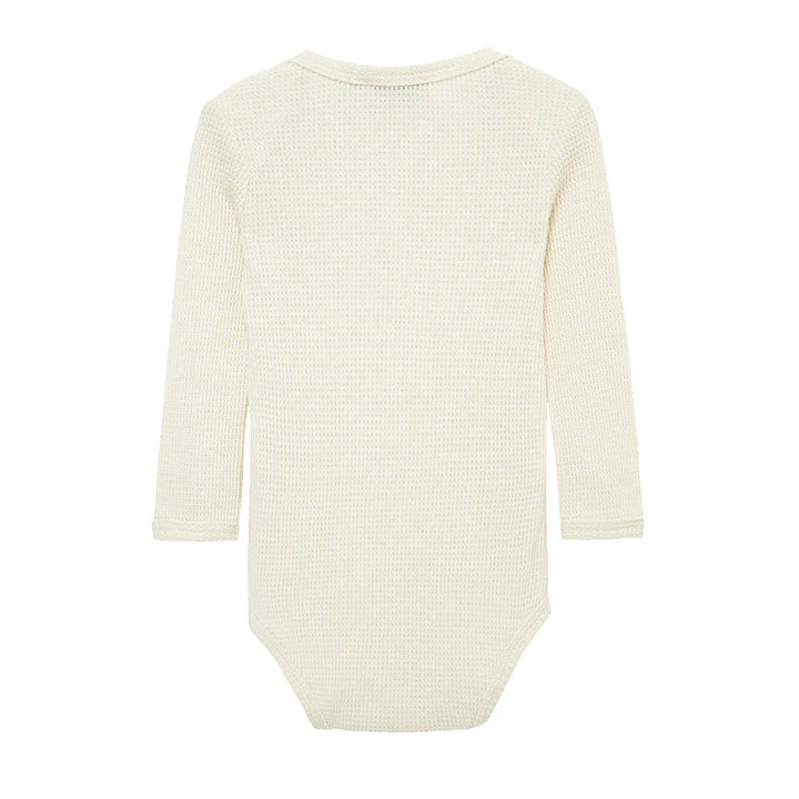 Milkbarn Vanilla Waffle Zip Footed Onesie