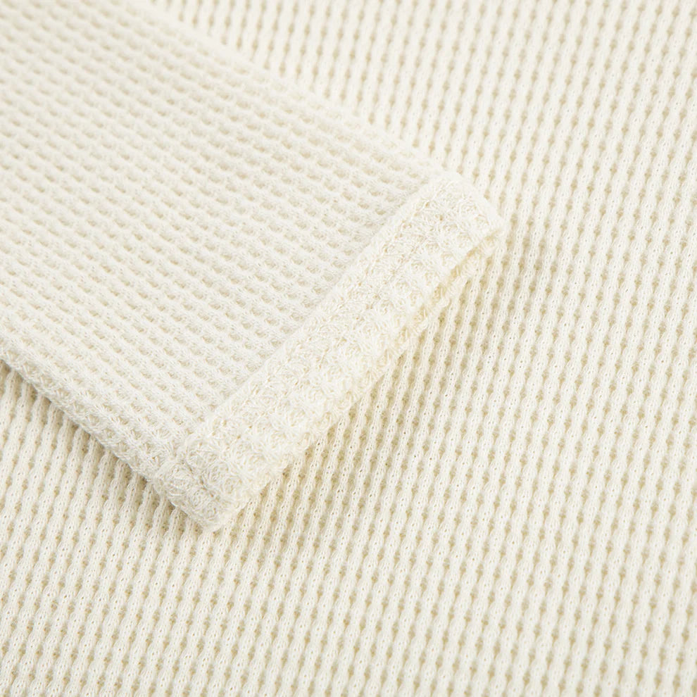 Milkbarn Vanilla Waffle Zip Footed Onesie