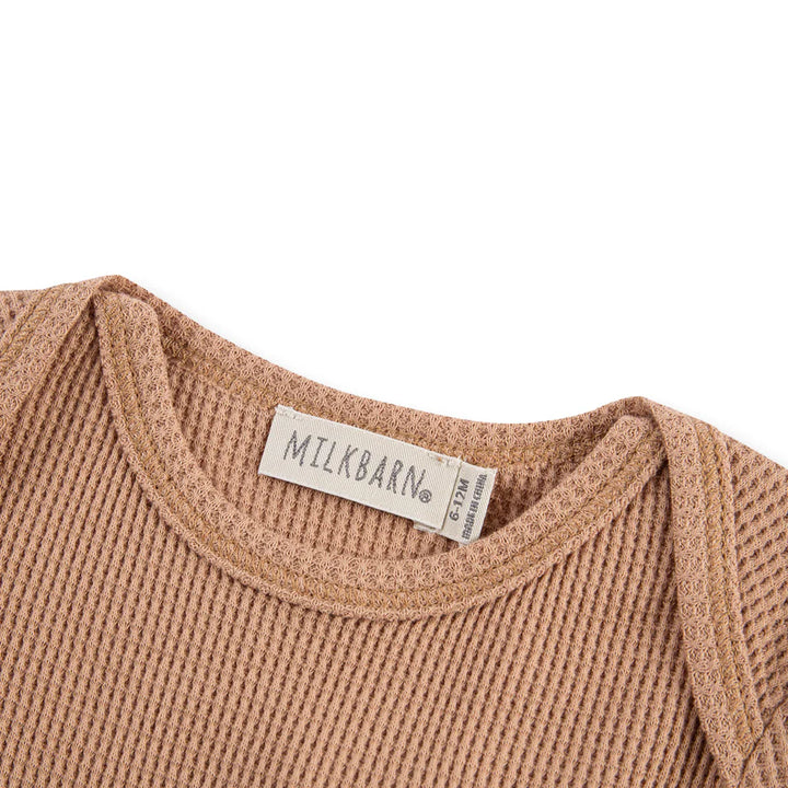 Milkbarn Tawny Rose Waffle Onesie