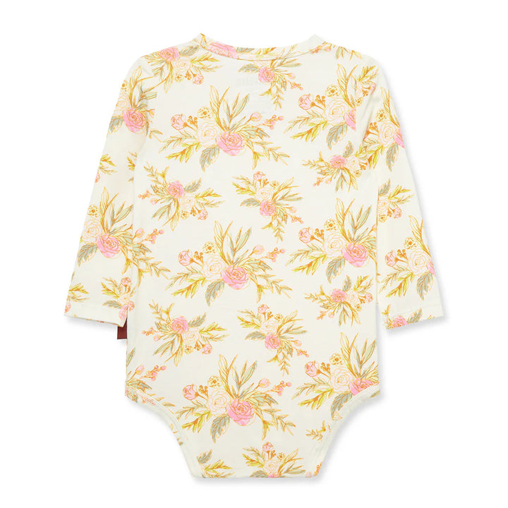 Vintage Floral Bamboo Long Sleeve Onesie
