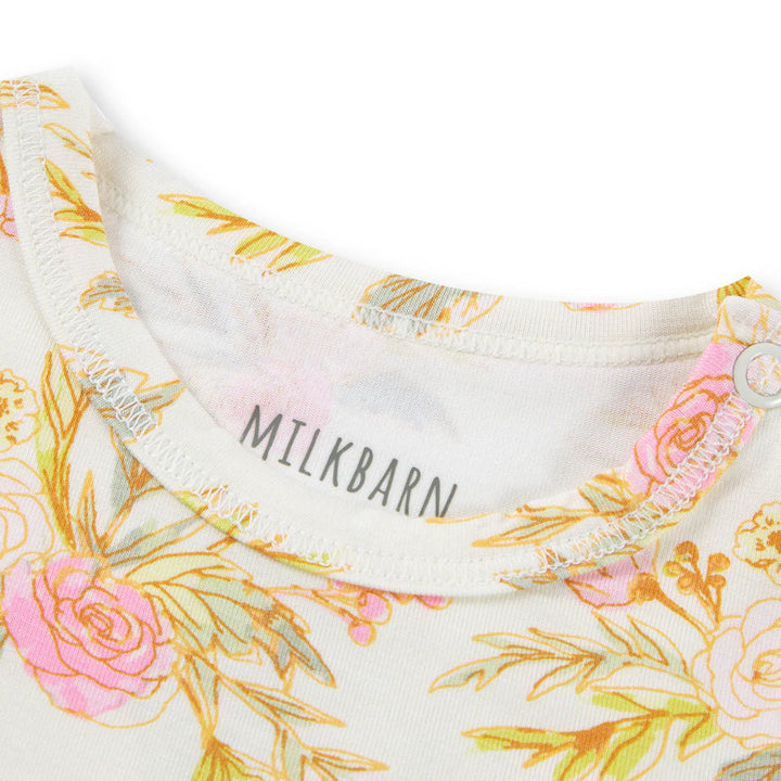 Vintage Floral Bamboo Long Sleeve Onesie