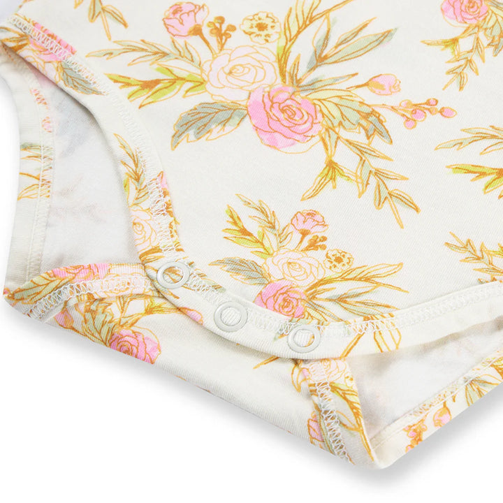 Vintage Floral Bamboo Long Sleeve Onesie