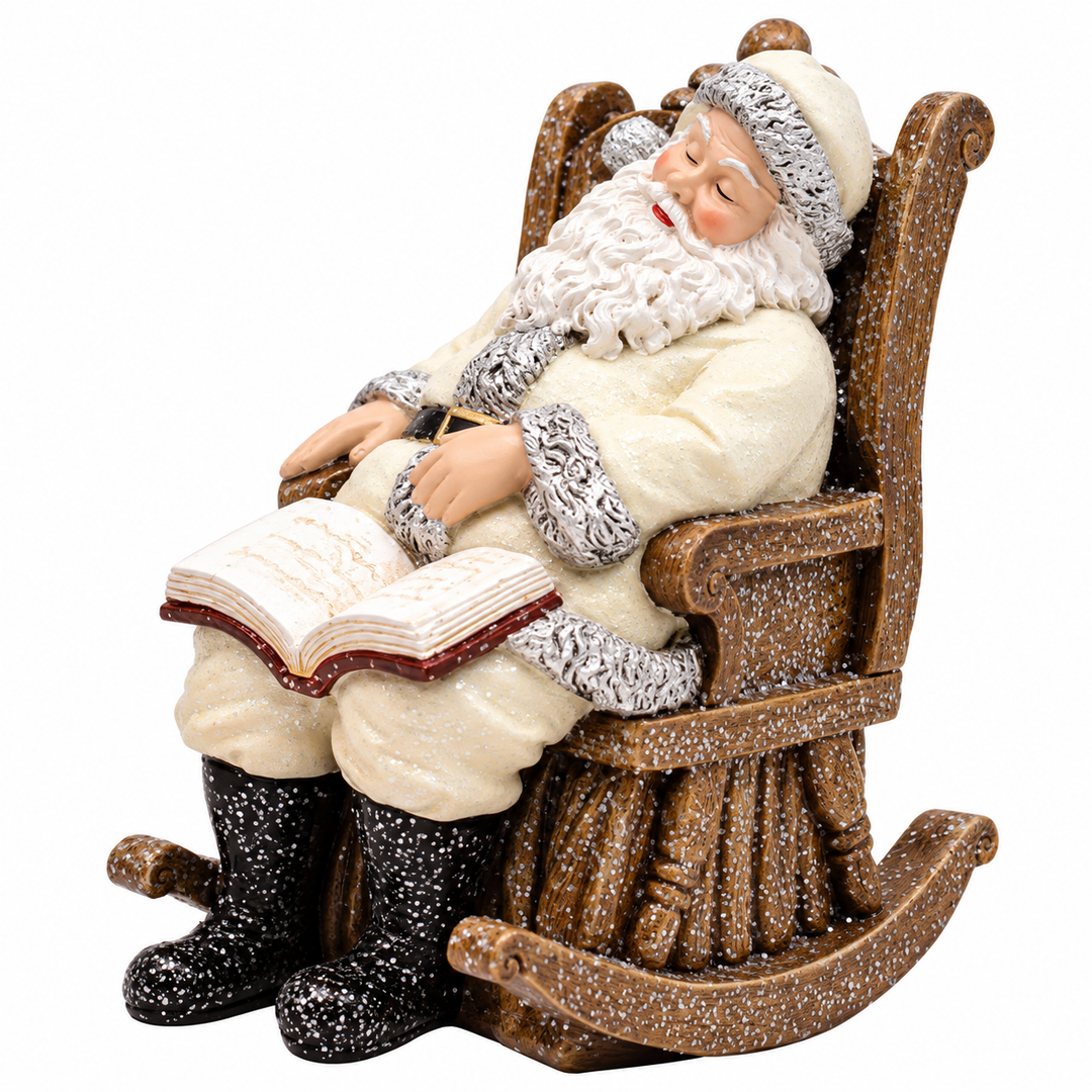 Sleeping Santa In Rocker