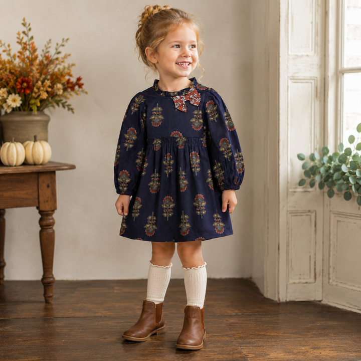 Navy Floral Dress