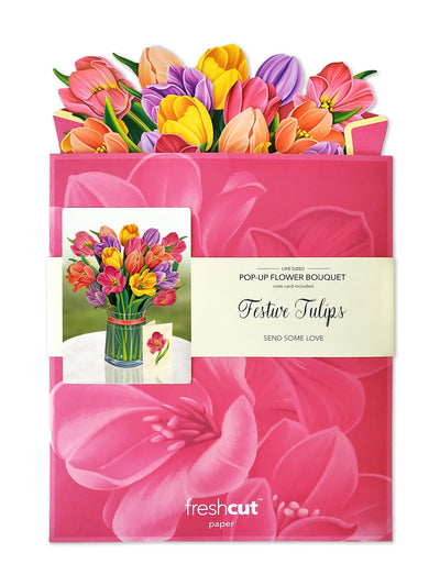 Festive Tulips Pop-up Flower Bouquet