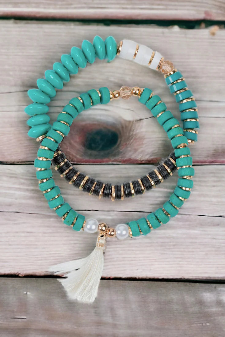 Paloma Mango Wood Layered Stretch Bracelet