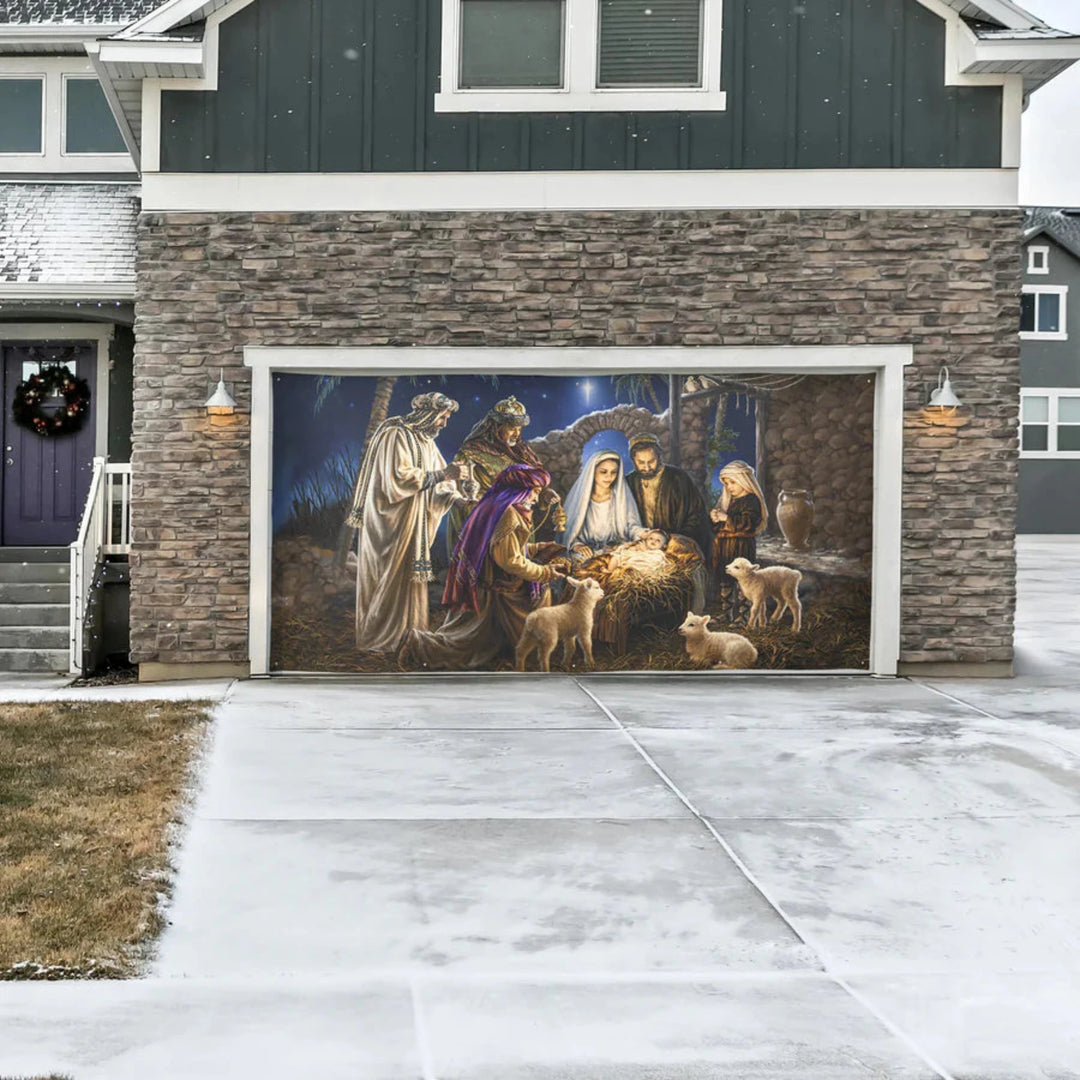 Holiday Double Garage Door Cover