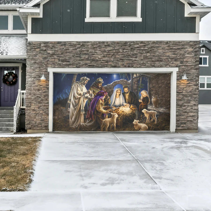 Holiday Double Garage Door Cover