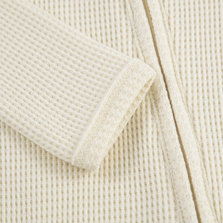 Milkbarn Vanilla Waffle Zip Footed Romper