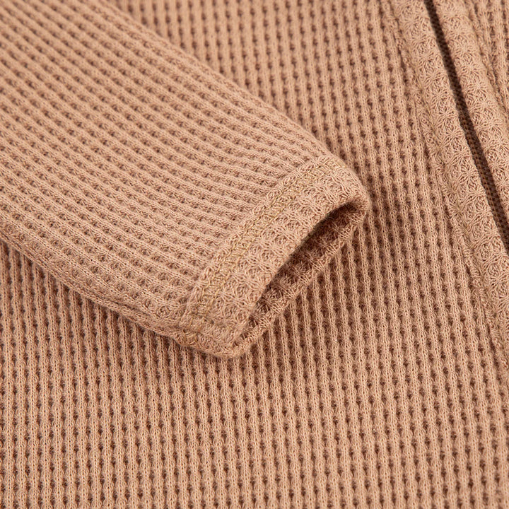 Milkbarn Tawny Rose Waffle Zip Footed Romper