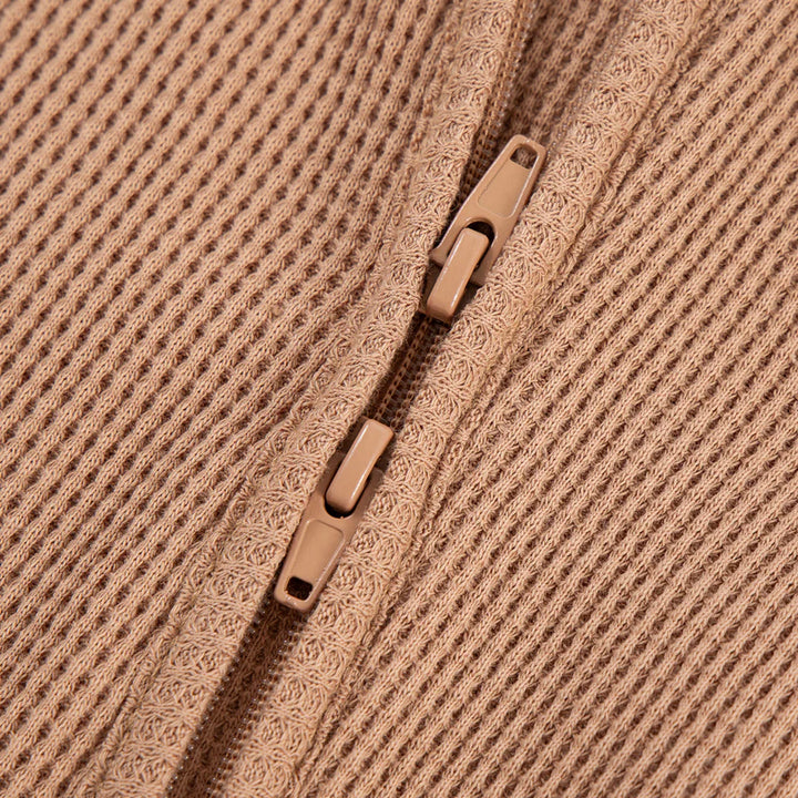 Milkbarn Tawny Rose Waffle Zip Footed Romper