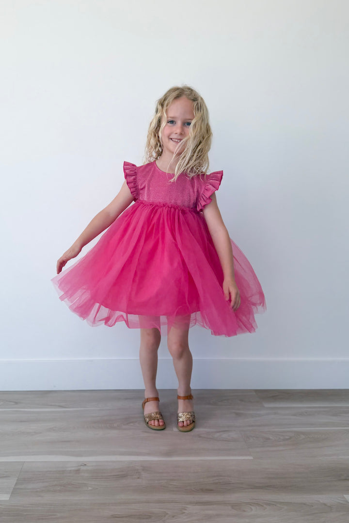 Hot Pink Shimmer Girl's Tutu Dress
