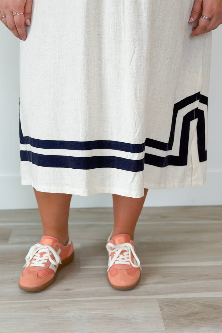 Contrast Midi Dress