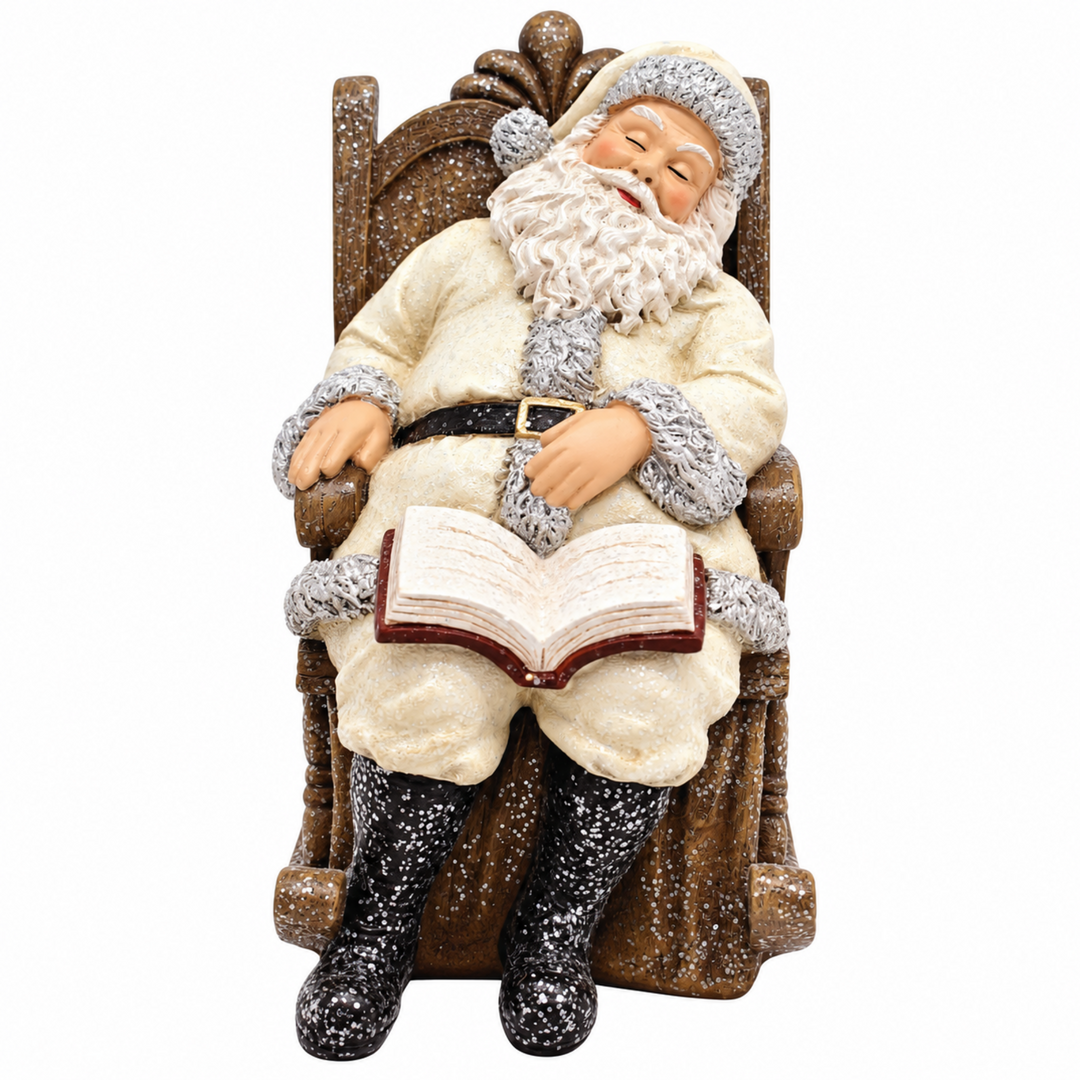Sleeping Santa In Rocker