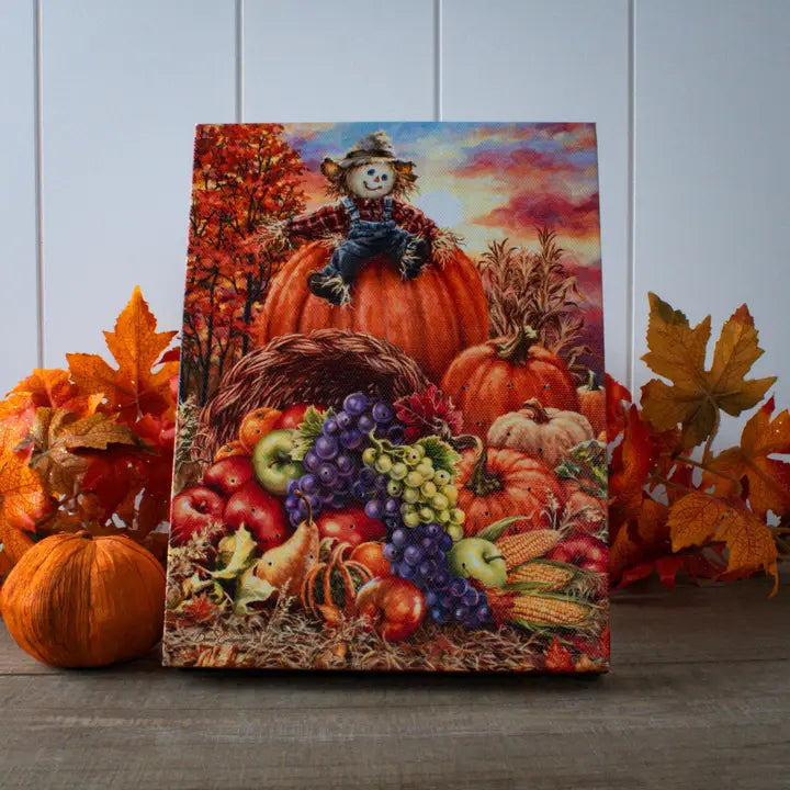 Harvest Cornucopia Lighted Canvas