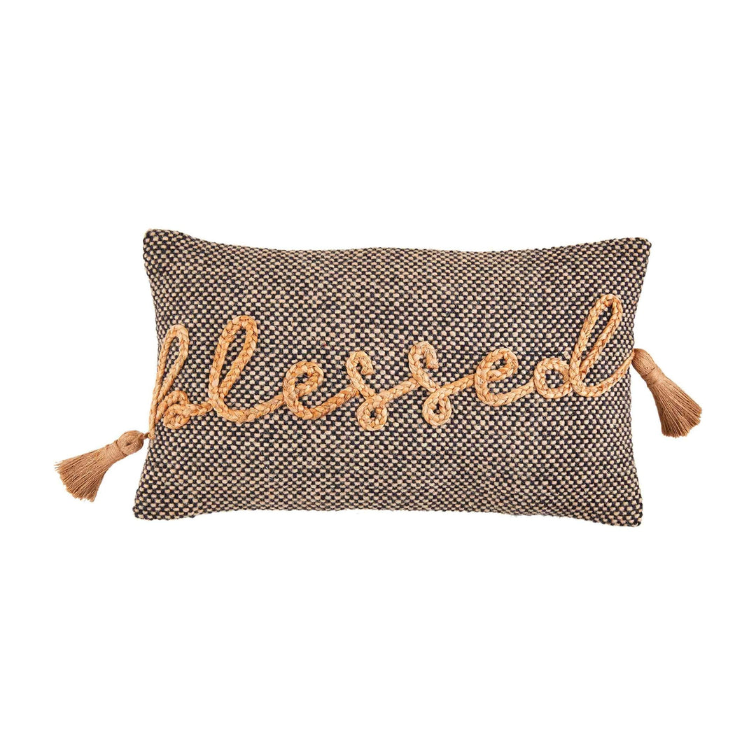 Blessed Lettered Tassel Pillow