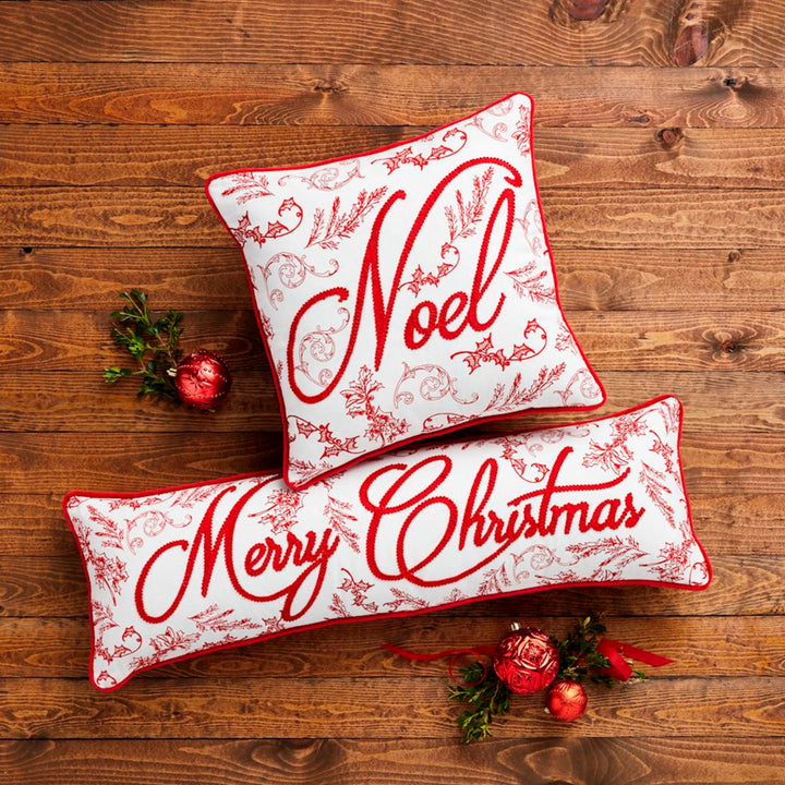 A Vintage Christmas Toile Pillow