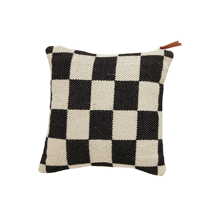 Black & White Checkered Dhurrie Pillow