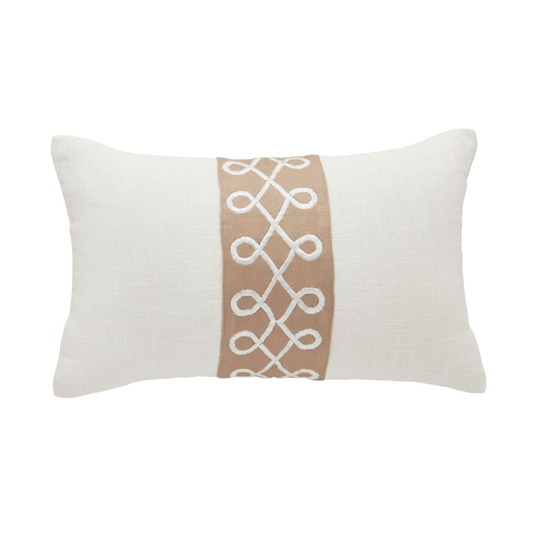 Classic Ribbon Trim Lumbar Pillow