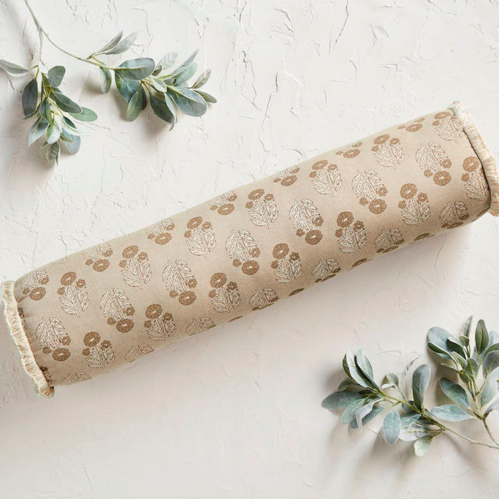 Taupe Block Print Bolster