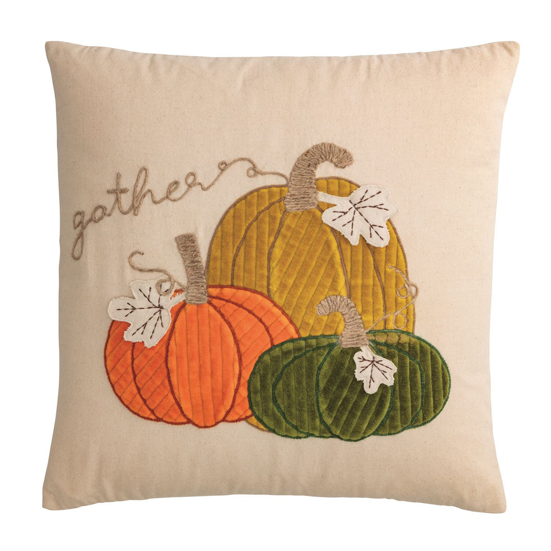 Vibrant Corduroy Pumpkins Pillow