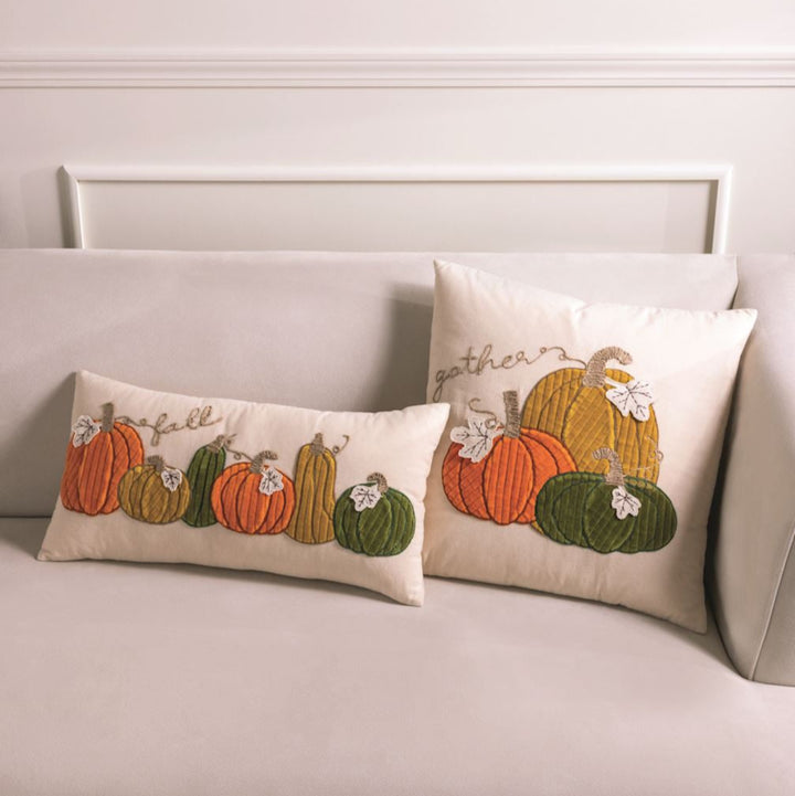 Vibrant Corduroy Pumpkins Pillow