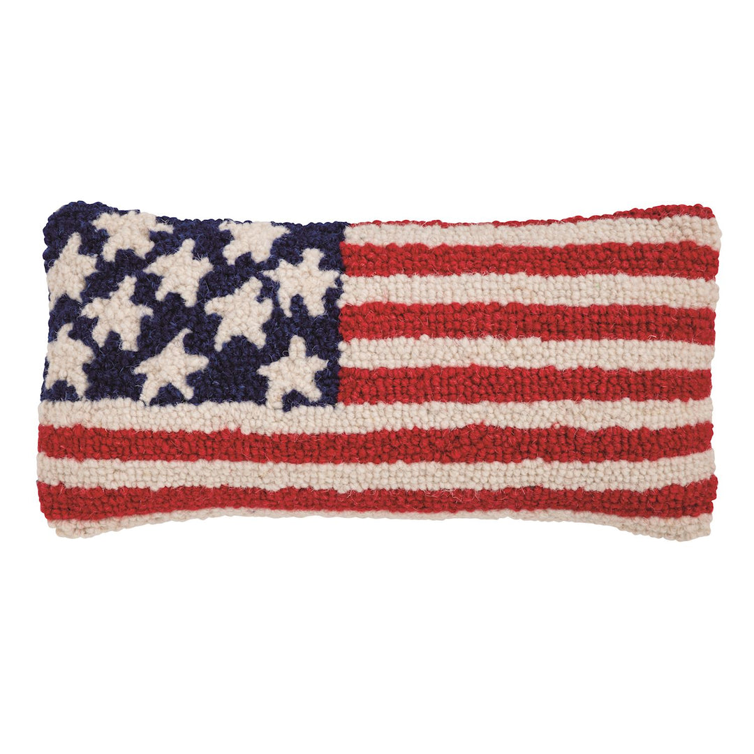 Patriotic Hooked Wool Throw Pillows