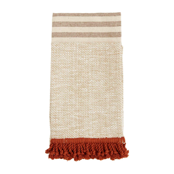 Rust Fringe & Stripe Towel Set