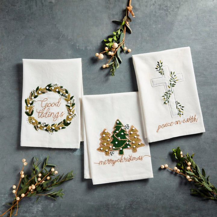 Luxurious Velvet Applique Dishtowel
