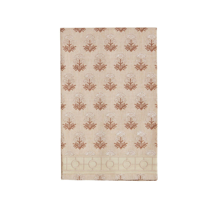 Flower Bulb Block Print Ribbon Towel