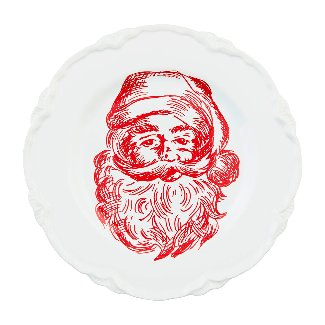 A Vintage Christmas Toile Dessert Plate