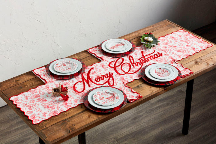 A Vintage Christmas Toile Dessert Plate