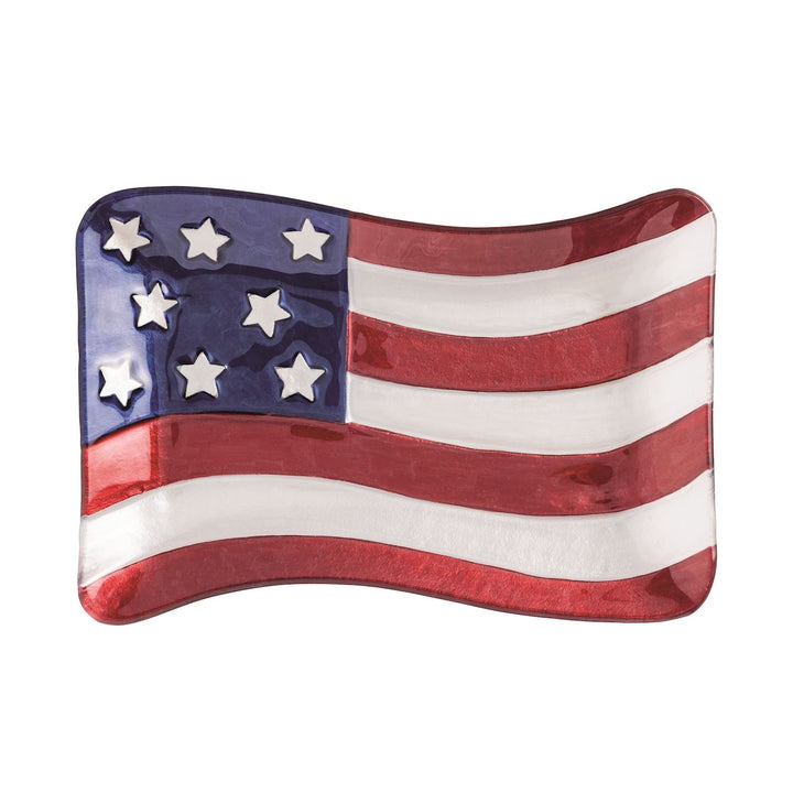 American Flag Glass Plate
