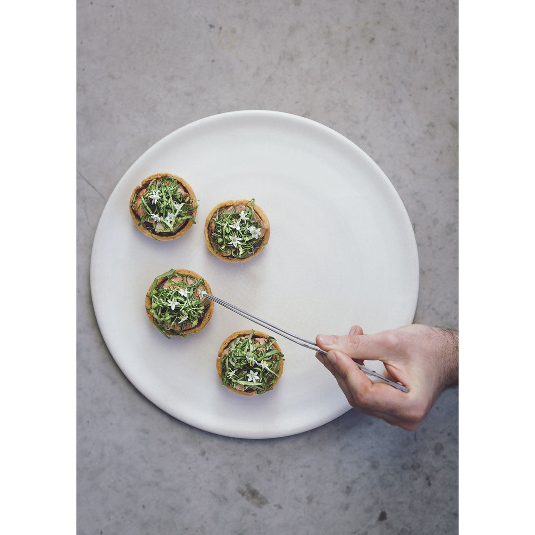 Offset Culinary Plating Tongs