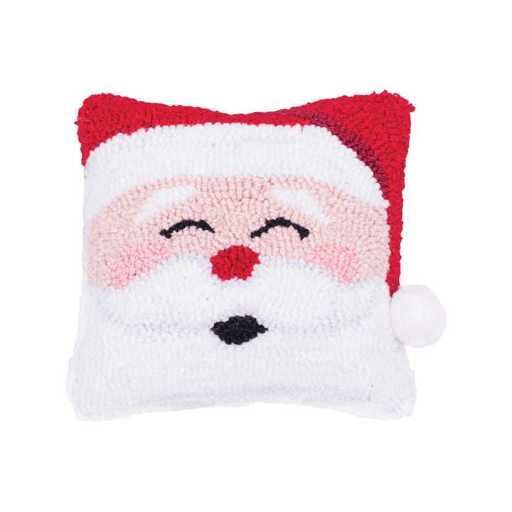 Happy Santa Hooked Pillow
