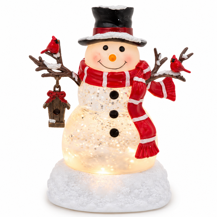 Lighted Snowman Spinning Winter Globe