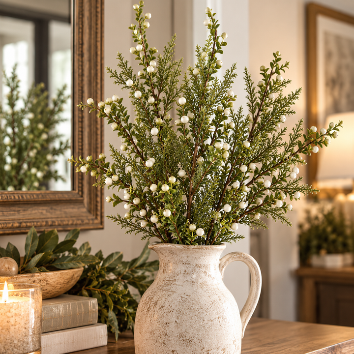 White Berry Greenery Spray