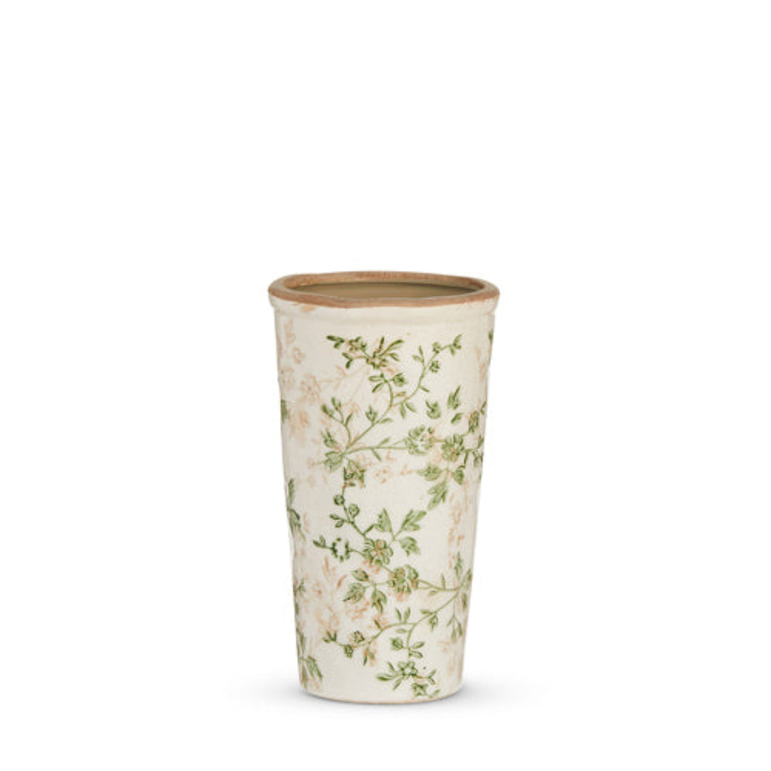 Taupe Floral Cache Vase