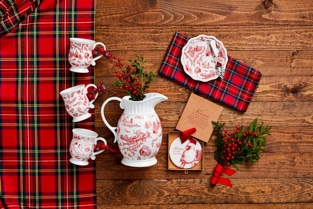 A Vintage Christmas Toile Pitcher